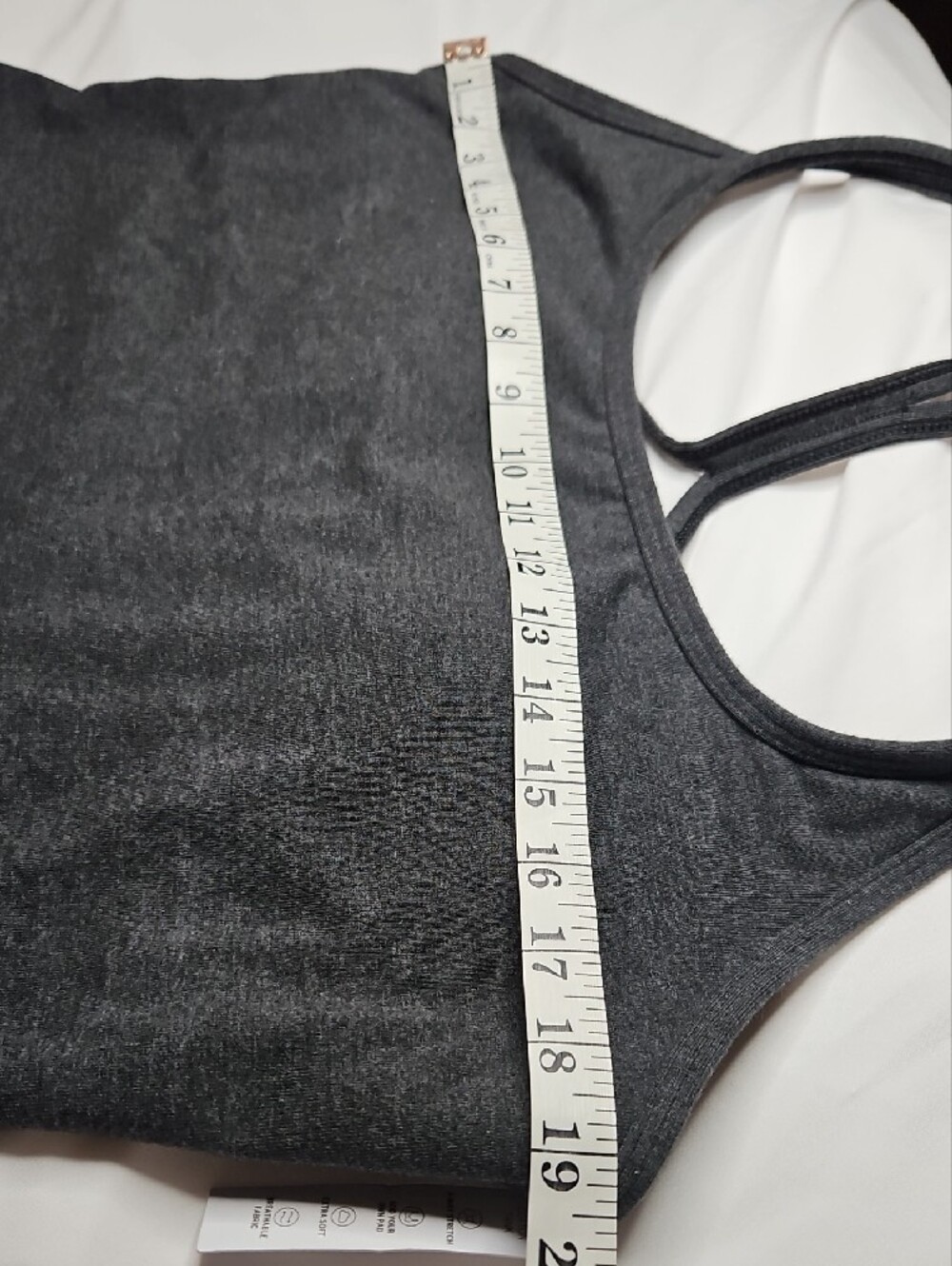 PINK Victoria's Secret Grey Racerback Cropped Tank with Padded Shelf Bra-XXL NWT - Picture 13 of 14